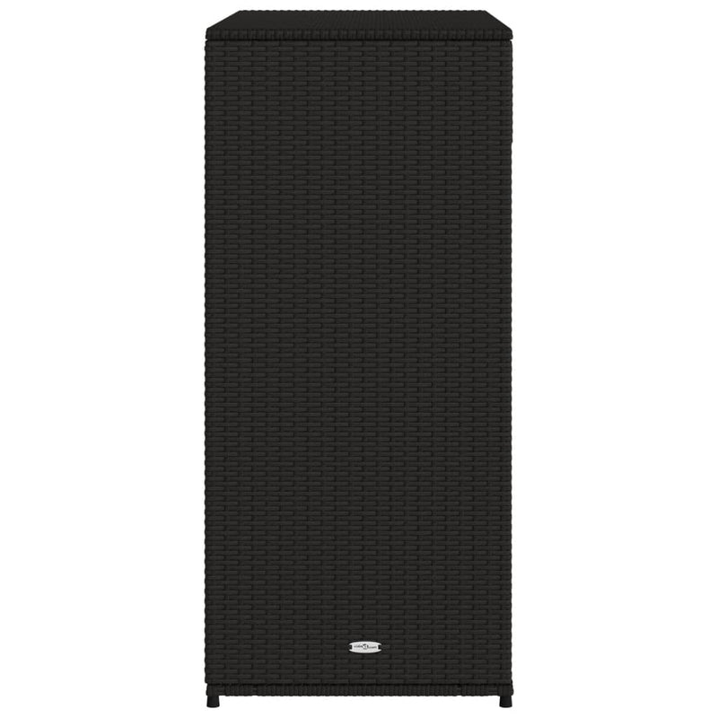 Garden Storage Cabinet Black 105x55x113 cm Poly Rattan Payday Deals