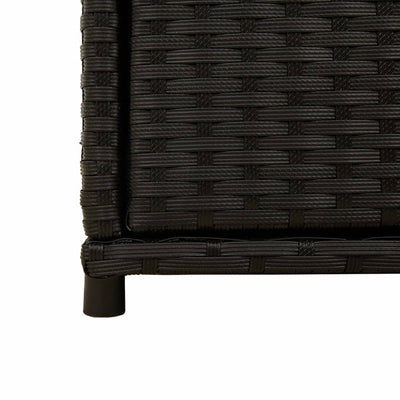 Garden Storage Cabinet Black 105x55x113 cm Poly Rattan Payday Deals