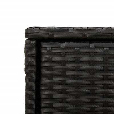 Garden Storage Cabinet Black 105x55x113 cm Poly Rattan Payday Deals