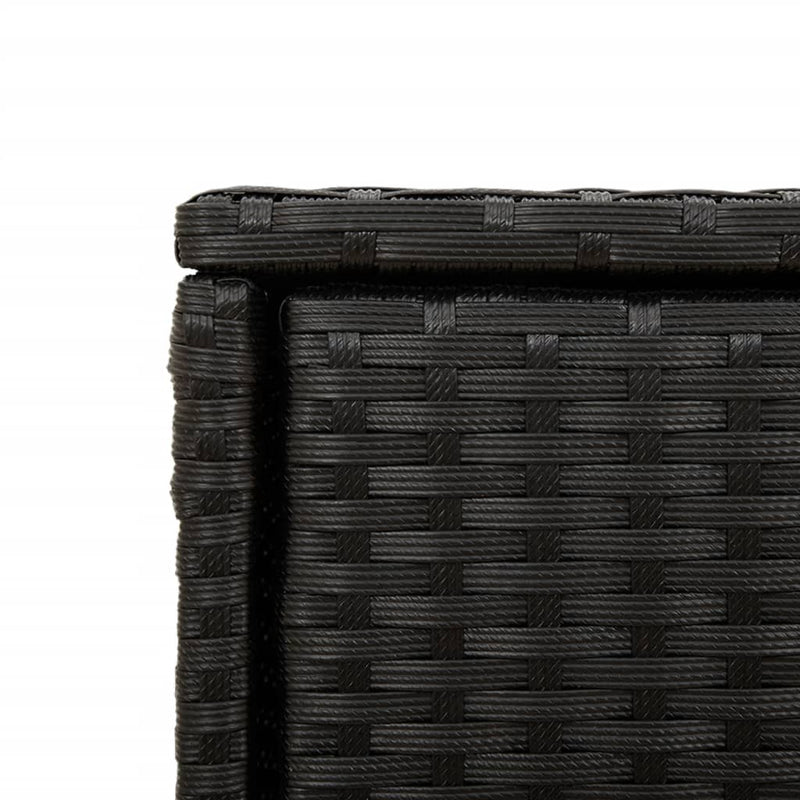 Garden Storage Cabinet Black 105x55x113 cm Poly Rattan Payday Deals