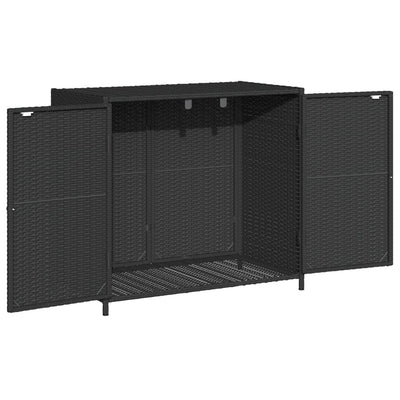 Garden Storage Cabinet Black 83x45x76 cm Poly Rattan Payday Deals