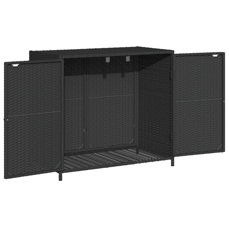 Garden Storage Cabinet Black 83x45x76 cm Poly Rattan Payday Deals