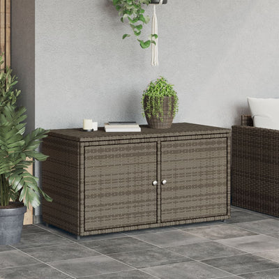 Garden Storage Cabinet Grey 110x55x60.5 cm Poly Rattan Payday Deals