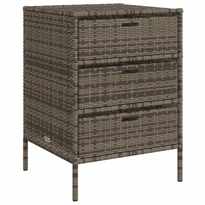 Garden Storage Cabinet Grey 55x59x80 cm Poly Rattan Payday Deals