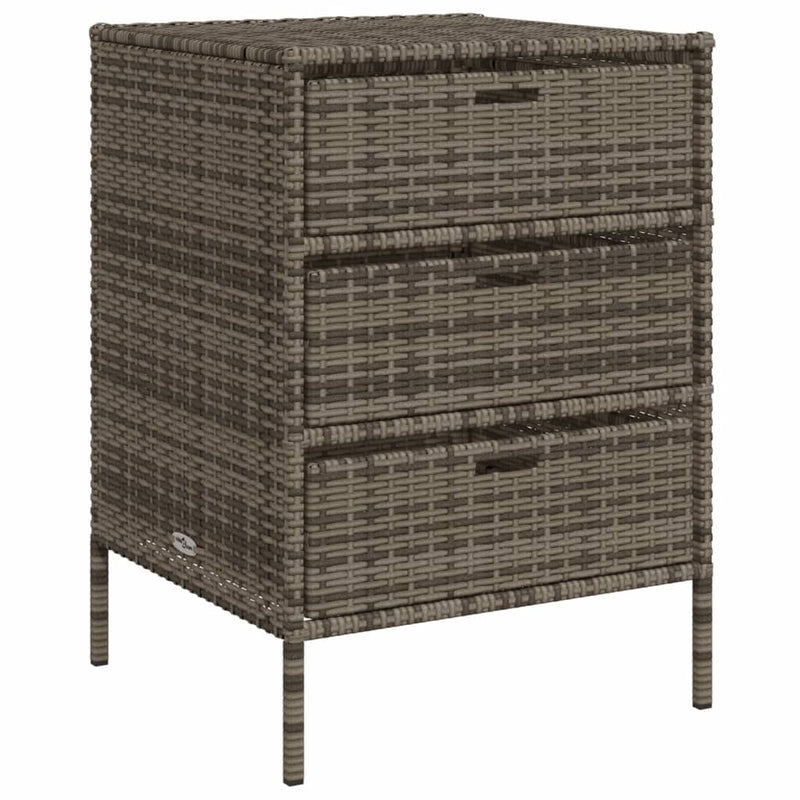 Garden Storage Cabinet Grey 55x59x80 cm Poly Rattan Payday Deals