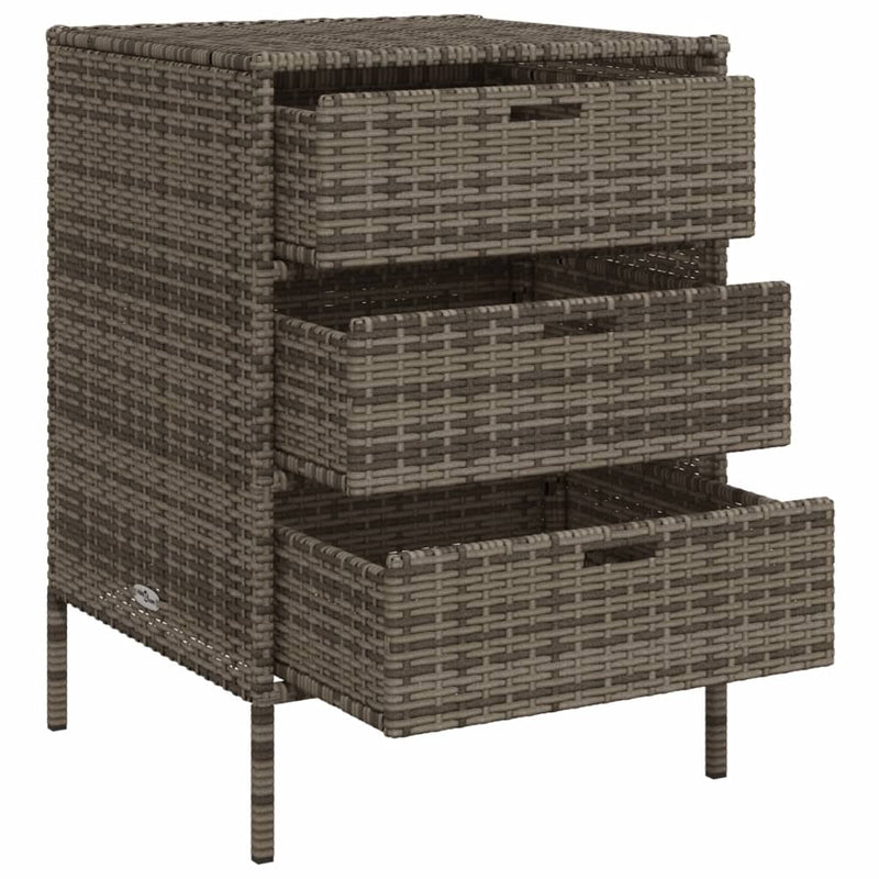 Garden Storage Cabinet Grey 55x59x80 cm Poly Rattan Payday Deals