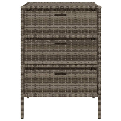 Garden Storage Cabinet Grey 55x59x80 cm Poly Rattan Payday Deals