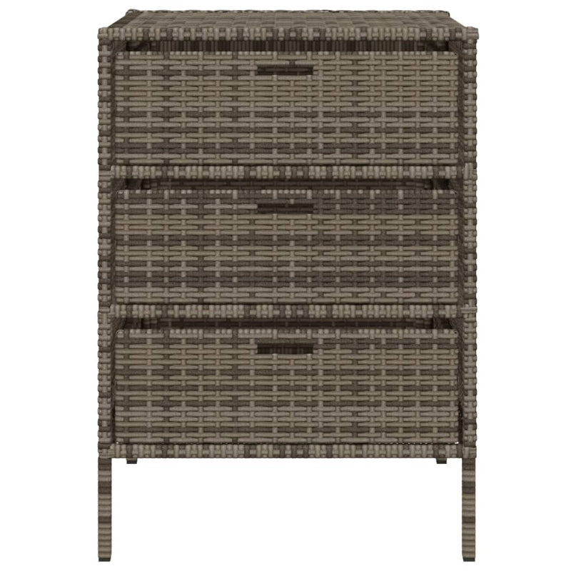 Garden Storage Cabinet Grey 55x59x80 cm Poly Rattan Payday Deals