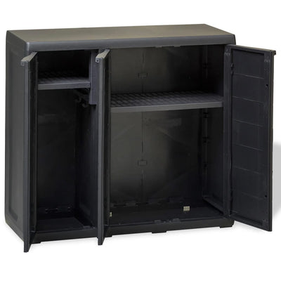 Garden Storage Cabinet with 2 Shelves Black Payday Deals