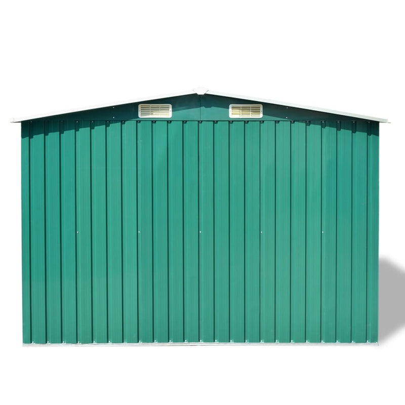 Garden Storage Shed Green Metal 257x205x178 cm Payday Deals