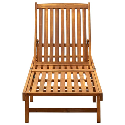 Garden Sun Lounger with Cushion Solid Acacia Wood Payday Deals