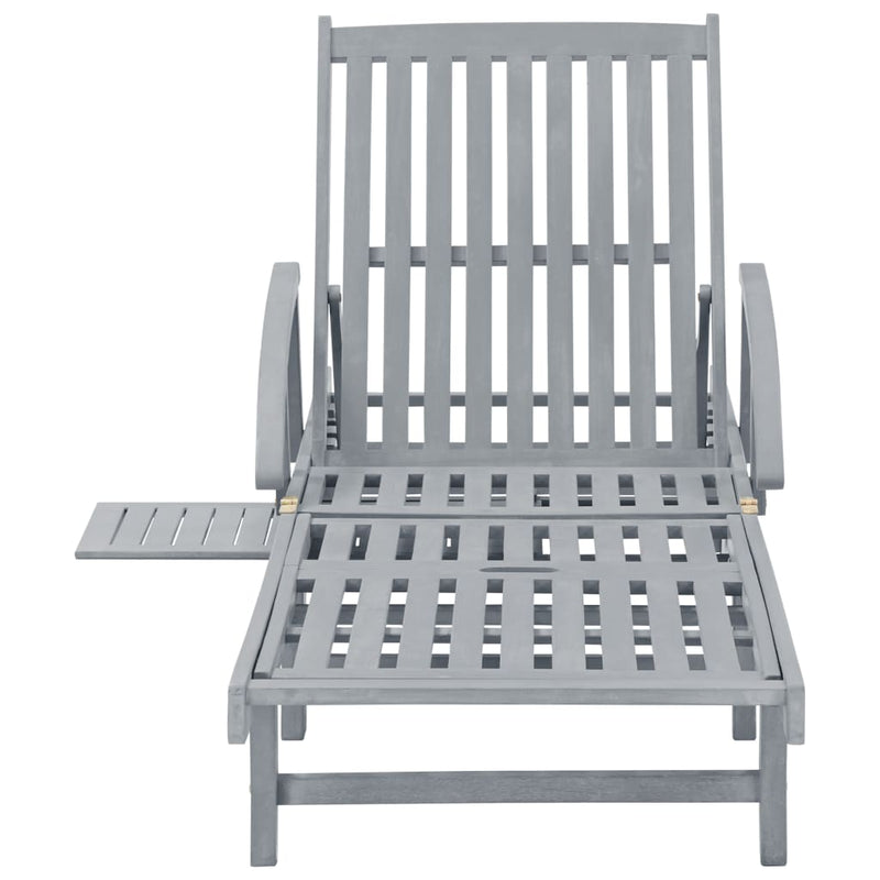 Garden Sun Lounger with Cushion Solid Acacia Wood Payday Deals