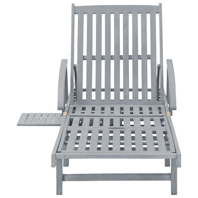 Garden Sun Lounger with Cushion Solid Acacia Wood Payday Deals