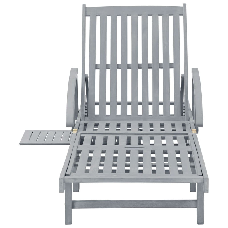 Garden Sun Lounger with Cushion Solid Acacia Wood Payday Deals
