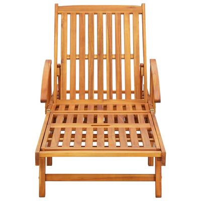 Garden Sun Lounger with Cushion Solid Wood Acacia Payday Deals
