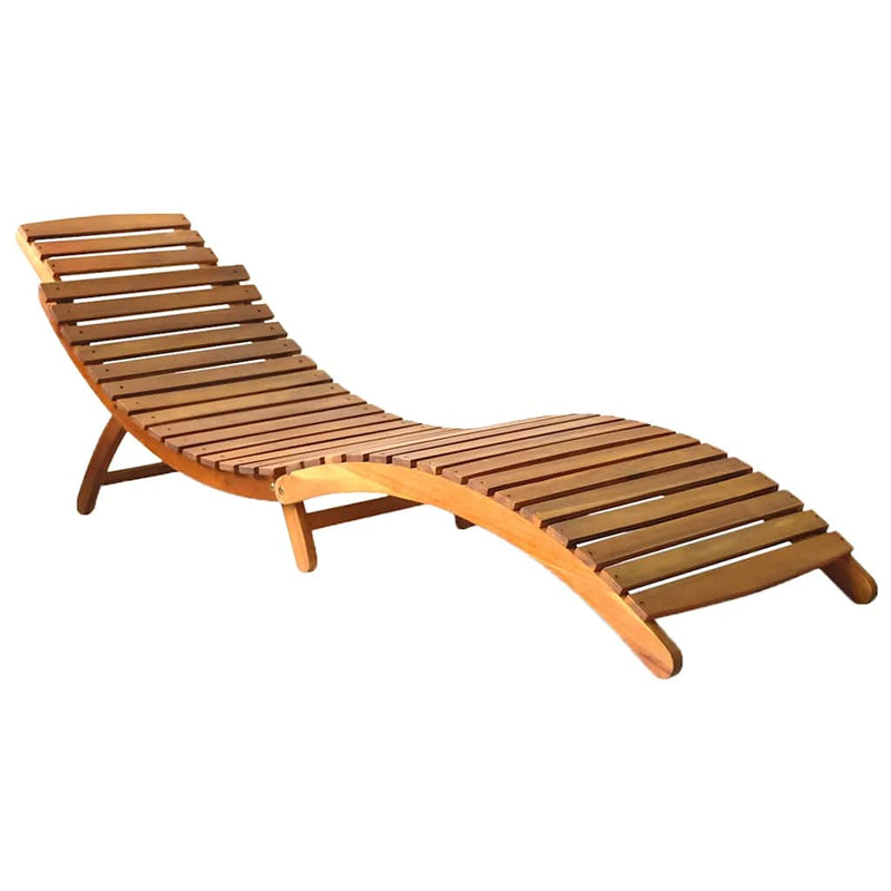 Garden Sun Lounger with Cushion Solid Wood Acacia Payday Deals