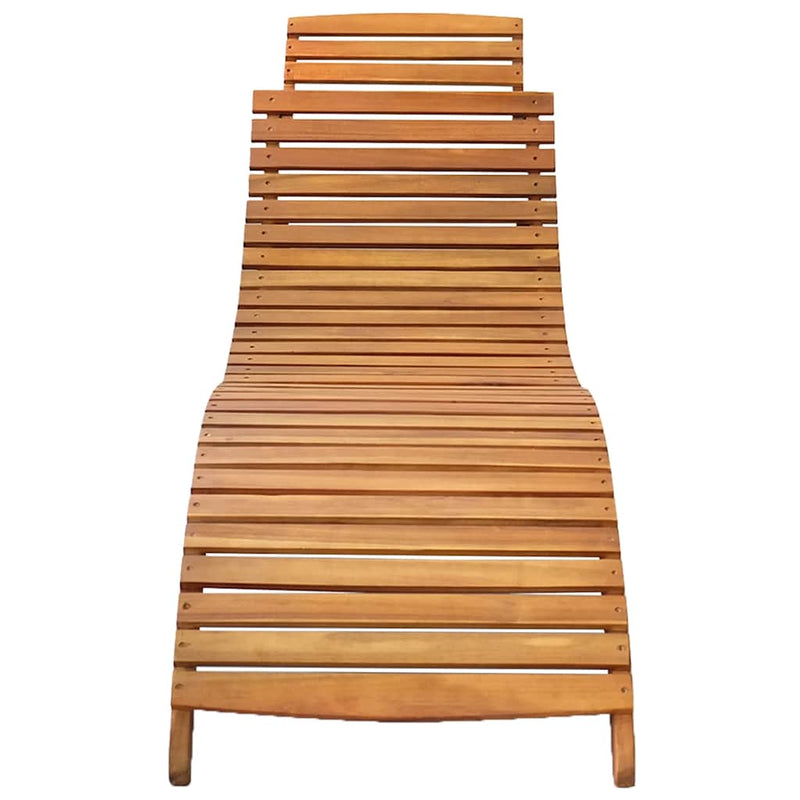 Garden Sun Lounger with Cushion Solid Wood Acacia Payday Deals