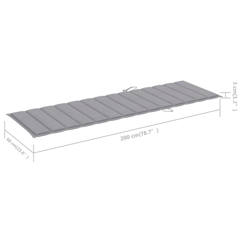 Garden Sun Lounger with Cushion Solid Wood Acacia Payday Deals