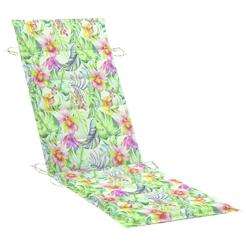 Garden Sun Lounger with Table and Cushion Solid Acacia Wood Payday Deals