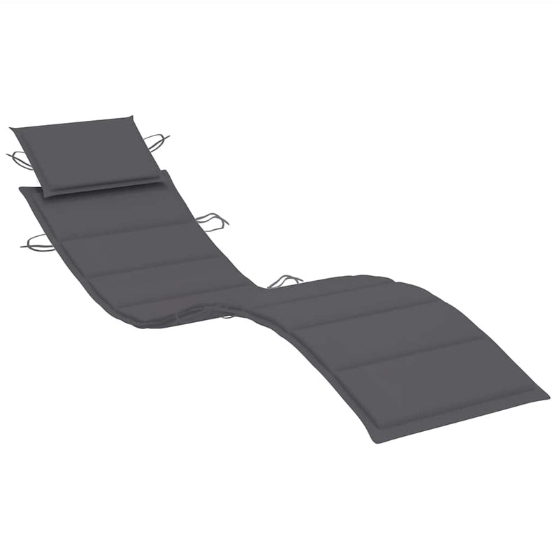 Garden Sun Lounger with Table and Cushion Solid Wood Acacia Payday Deals
