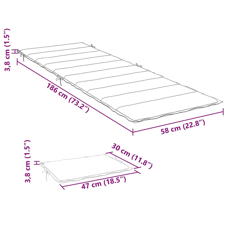 Garden Sun Lounger with Table and Cushion Solid Wood Acacia Payday Deals