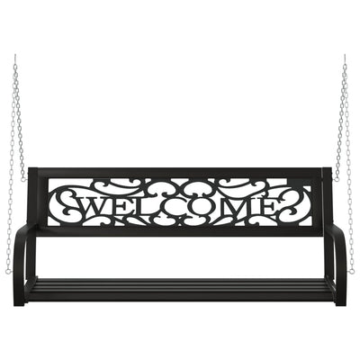 Garden Swing Bench 125 cm Steel and Plastic Black Payday Deals