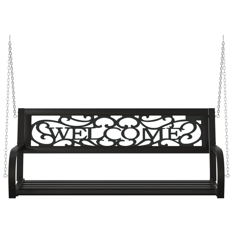Garden Swing Bench 125 cm Steel and Plastic Black Payday Deals