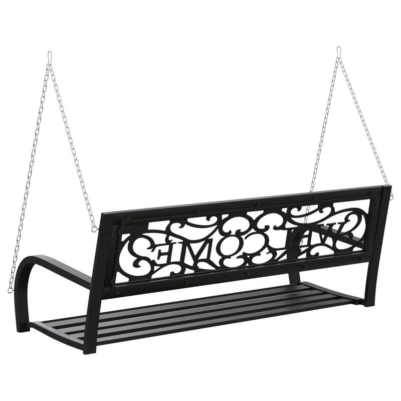 Garden Swing Bench 125 cm Steel and Plastic Black Payday Deals