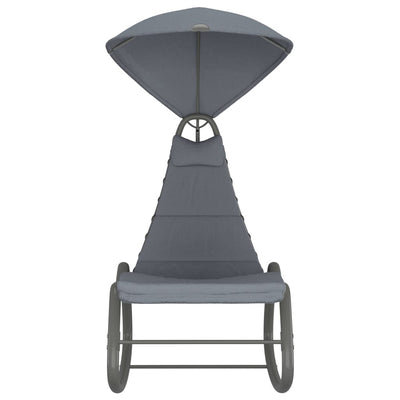 Garden Swing Chair Grey 160x80x195 cm Fabric Payday Deals