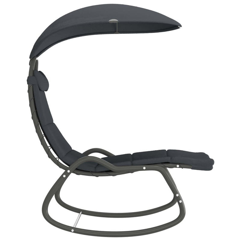 Garden Swing Chair Grey 160x80x195 cm Fabric Payday Deals