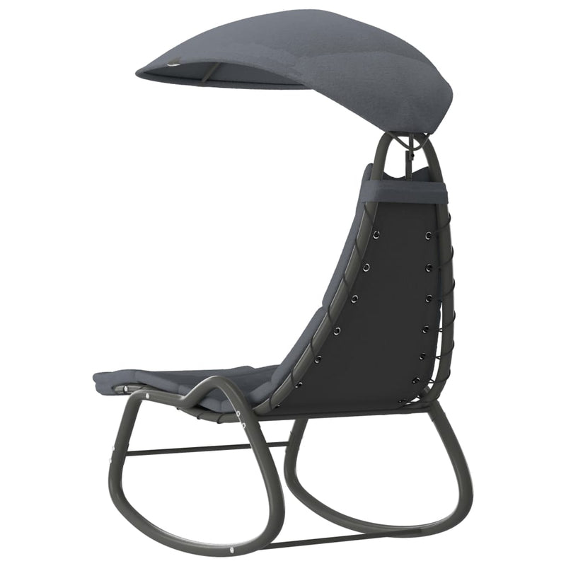 Garden Swing Chair Grey 160x80x195 cm Fabric Payday Deals