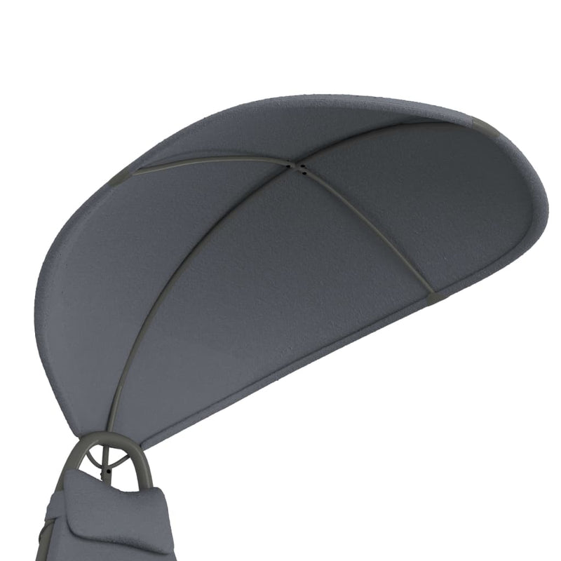 Garden Swing Chair Grey 160x80x195 cm Fabric Payday Deals