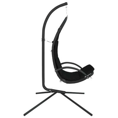 Garden Swing Chair with Cushion Black Oxford Fabric and Steel Payday Deals