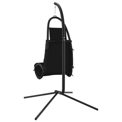 Garden Swing Chair with Cushion Black Oxford Fabric and Steel Payday Deals
