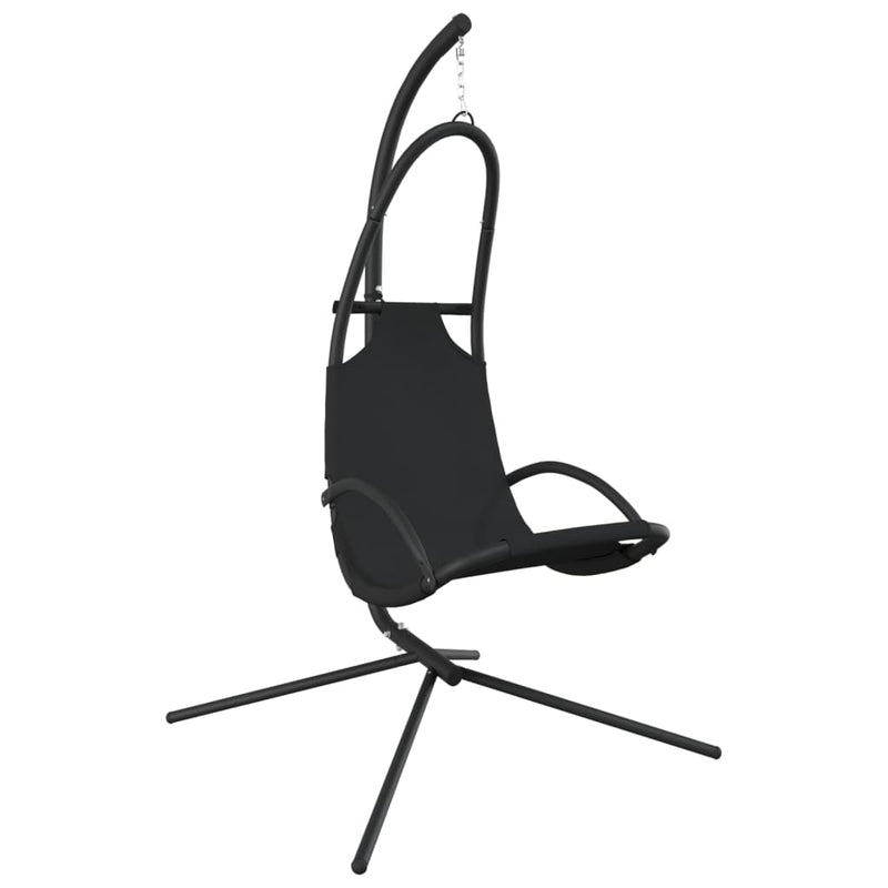 Garden Swing Chair with Cushion Black Oxford Fabric and Steel Payday Deals