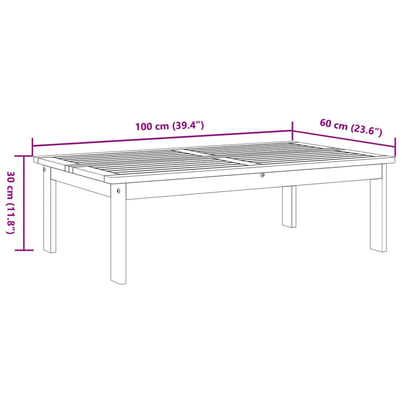 Garden Table 100x60x30 cm Solid Wood Acacia Payday Deals