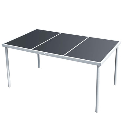 Garden Table 150x90x74 cm Black Steel Payday Deals