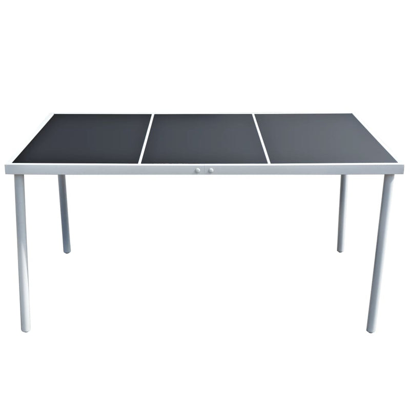 Garden Table 150x90x74 cm Black Steel Payday Deals
