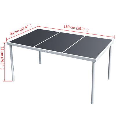 Garden Table 150x90x74 cm Black Steel Payday Deals