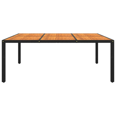 Garden Table 200x150x75 cm Acacia Wood and Poly Rattan Black Payday Deals