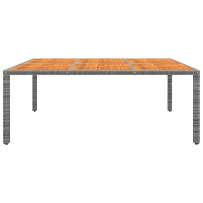 Garden Table 200x150x75 cm Acacia Wood and Poly Rattan Grey Payday Deals