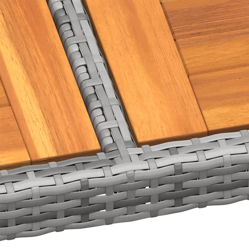 Garden Table 200x150x75 cm Acacia Wood and Poly Rattan Grey Payday Deals