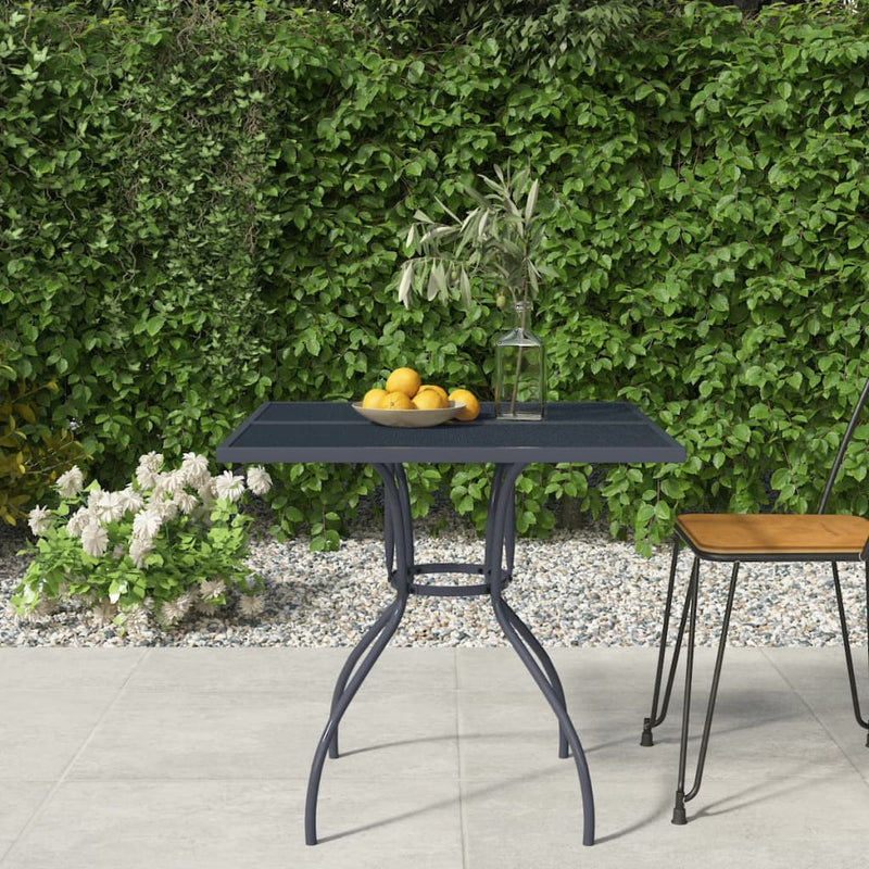Garden Table Anthracite 80x80x72.5 cm Steel Mesh Payday Deals