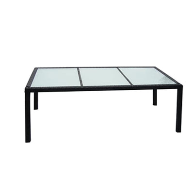 Garden Table Black 190x90x75 cm Poly Rattan Payday Deals