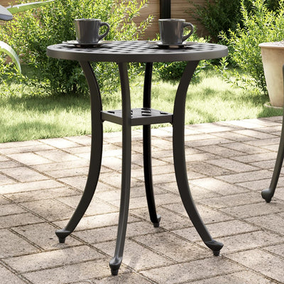 Garden Table Black Ø48x53 cm Cast Aluminium Payday Deals