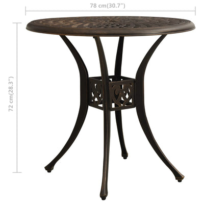 Garden Table Bronze 78x78x72 cm Cast Aluminium Payday Deals