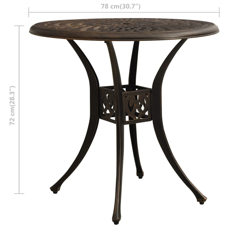 Garden Table Bronze 78x78x72 cm Cast Aluminium Payday Deals