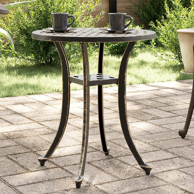 Garden Table Bronze Ø48x53 cm Cast Aluminium