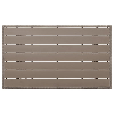 Garden Table Grey 120x70x66 cm Poly Rattan Payday Deals