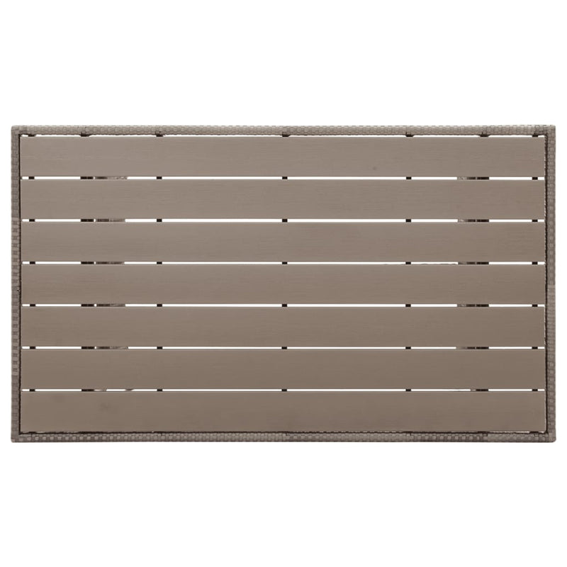 Garden Table Grey 120x70x66 cm Poly Rattan Payday Deals